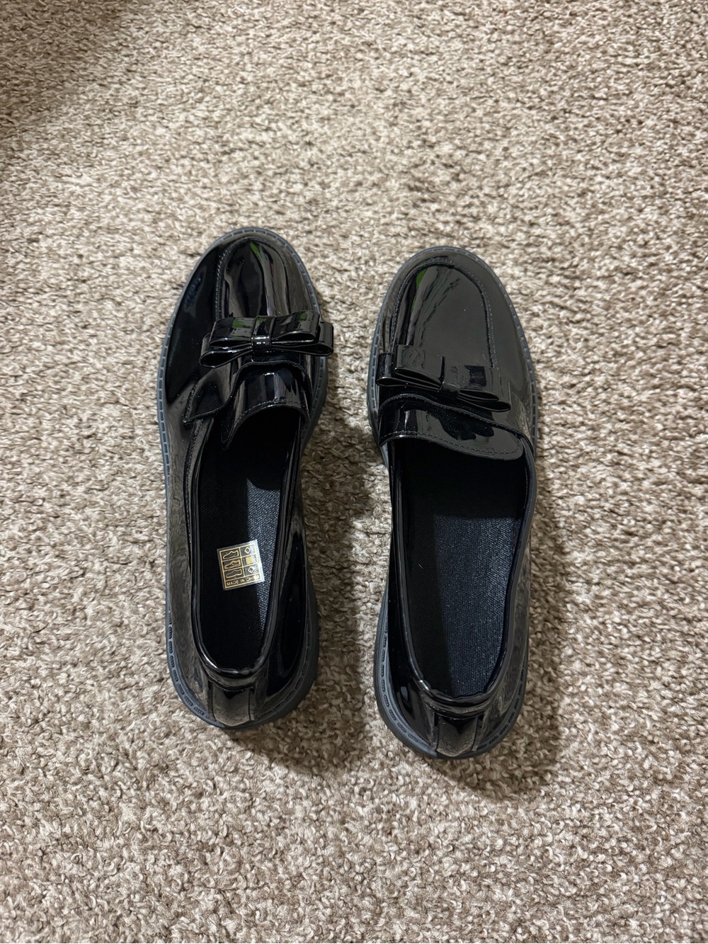 Black Patent Bow Loafers - Women